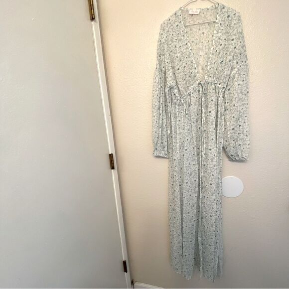 Pink Lily Cardigan Kimono Know Your Reason sheer Floral Duster festival cover S - Picture 2 of 10